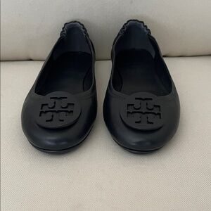 Navy Logo Ballet Flats